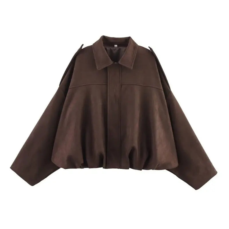 Suede Bomber Jacket | Trendy Loose Fit with Zipper Closure 10