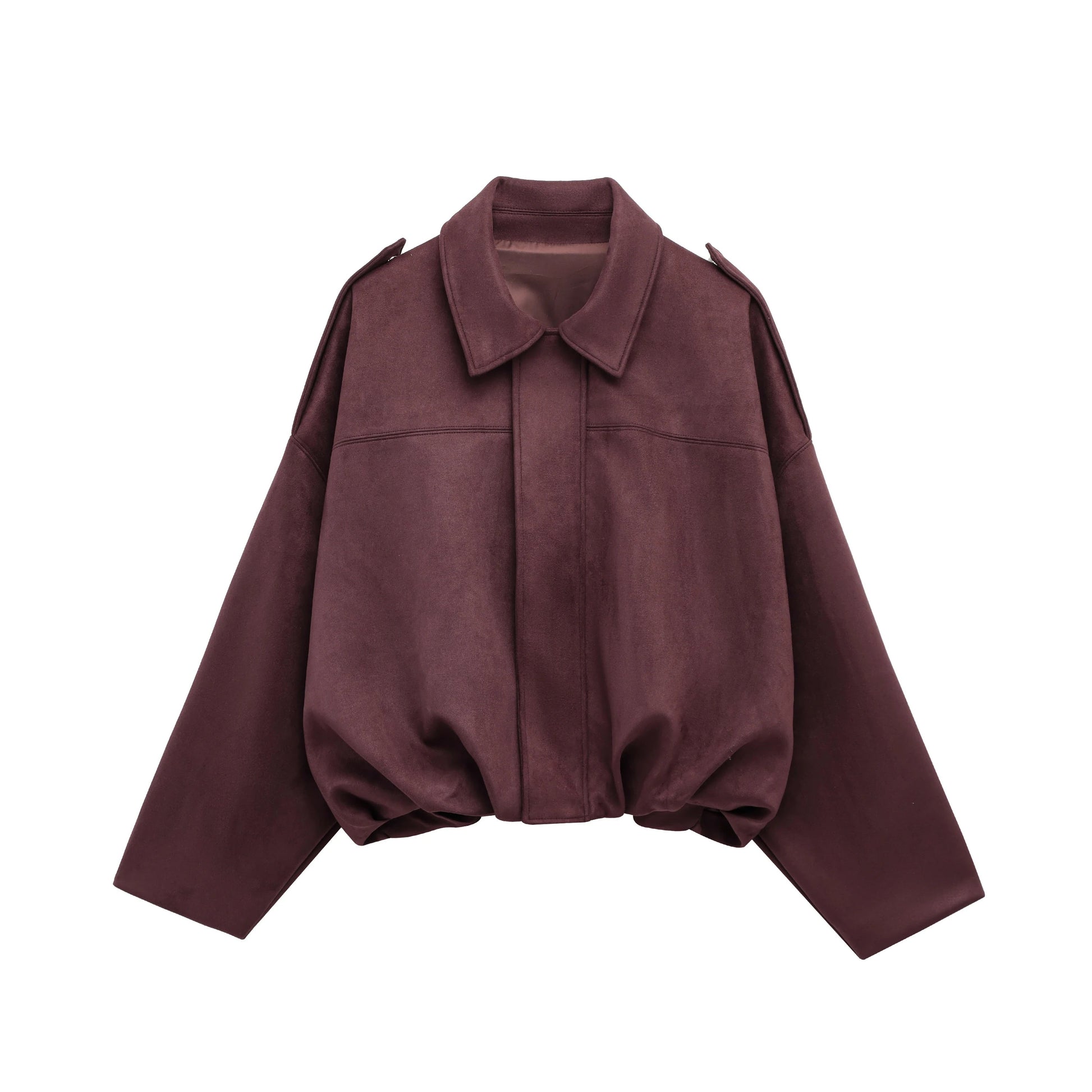 Suede Bomber Jacket | Trendy Loose Fit with Zipper Closure 6