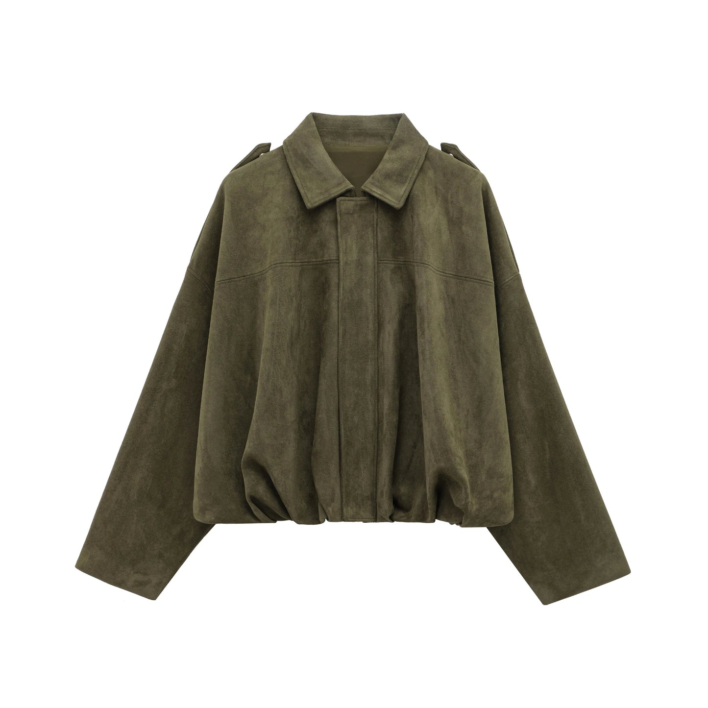 Suede Bomber Jacket | Trendy Loose Fit with Zipper Closure 7