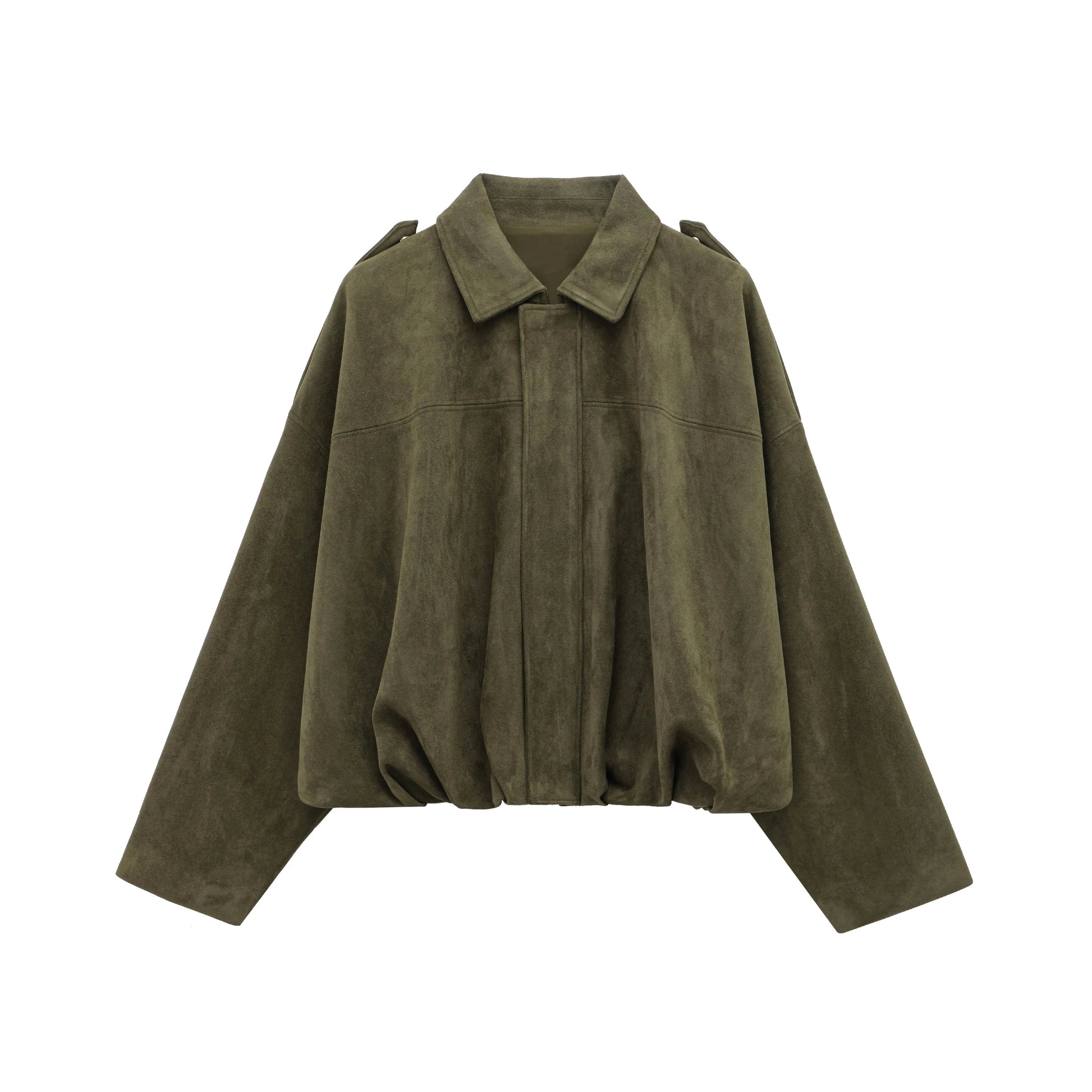 Suede Bomber Jacket | Trendy Loose Fit with Zipper Closure 7