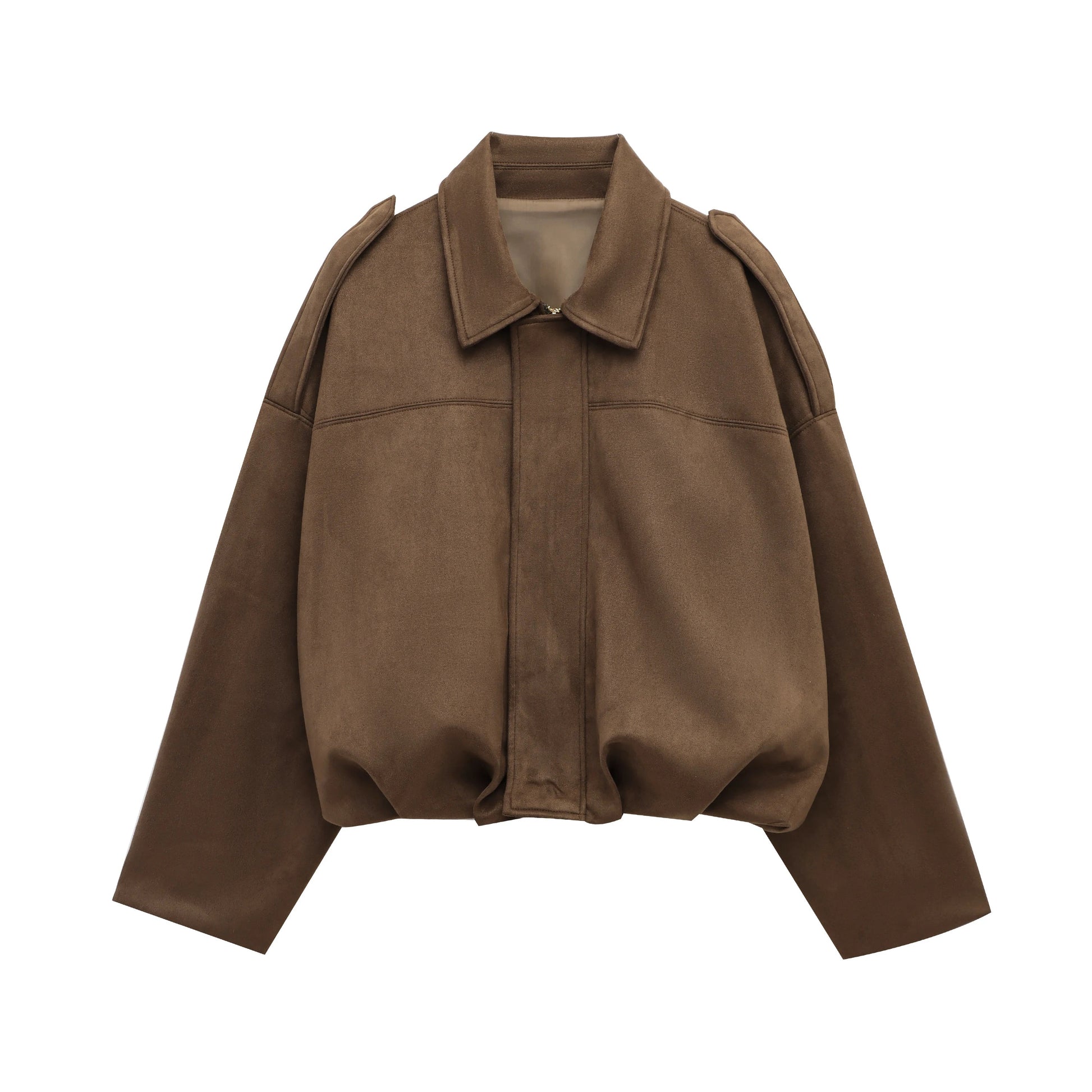 Suede Bomber Jacket | Trendy Loose Fit with Zipper Closure 8