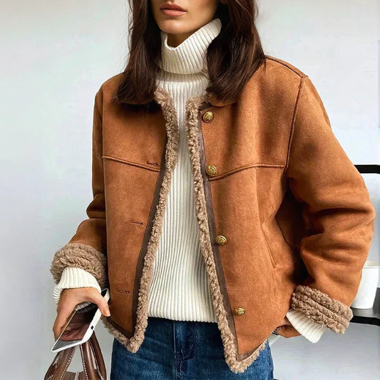 Suede Buttoned Jacket 0