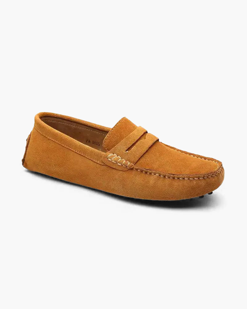 Suede Moccasin Loafer | Soft Comfort with Classic Penny Detail & Grip Sole 11