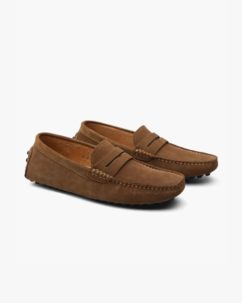 Suede Moccasin Loafer | Soft Comfort with Classic Penny Detail & Grip Sole 9