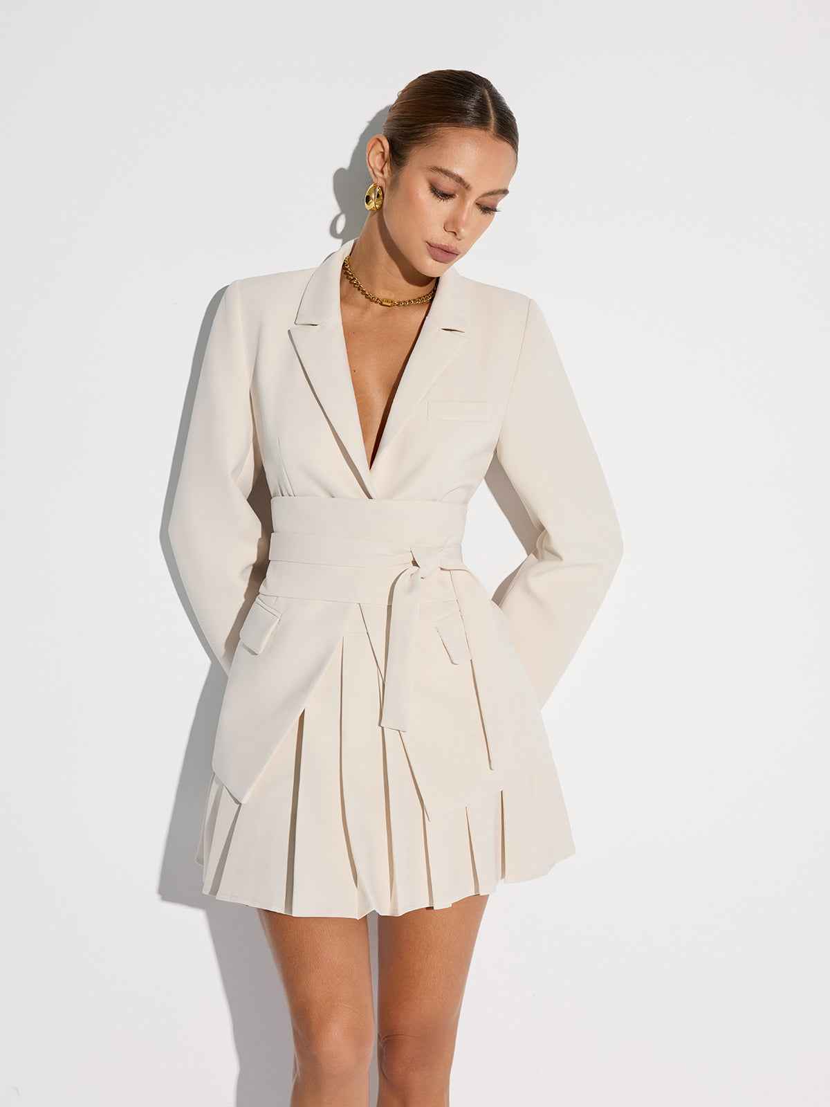 Tailored Double-Breasted Blazer | Cinched Waist for Flattering Fit 4