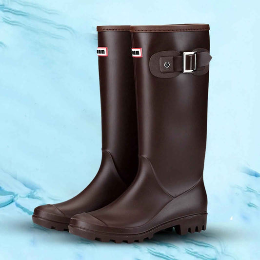 Tall Waterproof Rubber Rain Boots | Stylish Knee High Design 0
