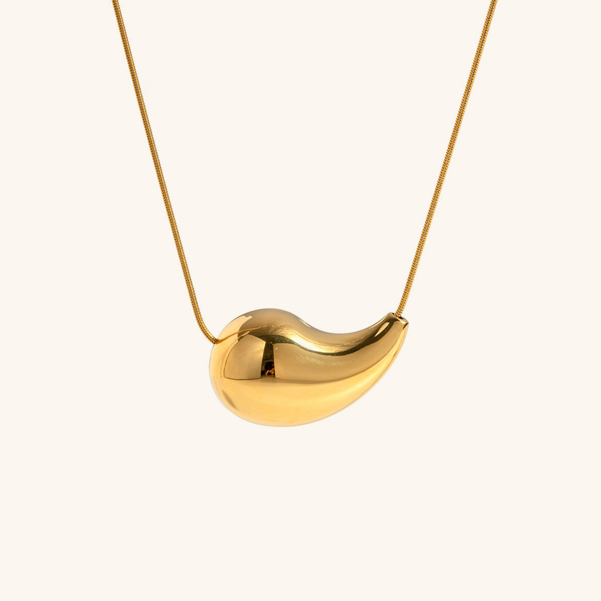 Teardrop Necklace | 18k Gold Plated Stainless Steel, Hypoallergenic 0