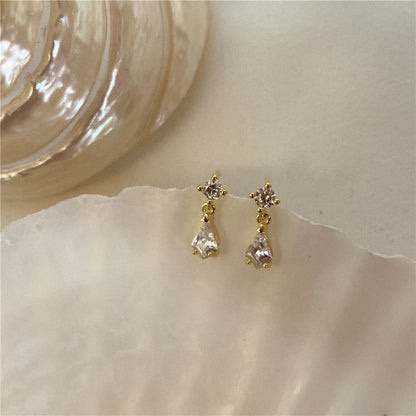 Teardrop Pave Earrings | Hypoallergenic S925 Sterling Silver with Cubic Zircon Stones 2