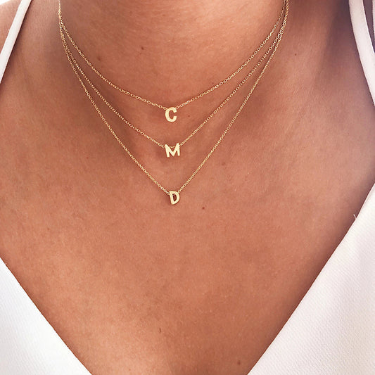 Tiny Initial Necklace | Customizable Stainless Steel Charm on Dainty Chain 0