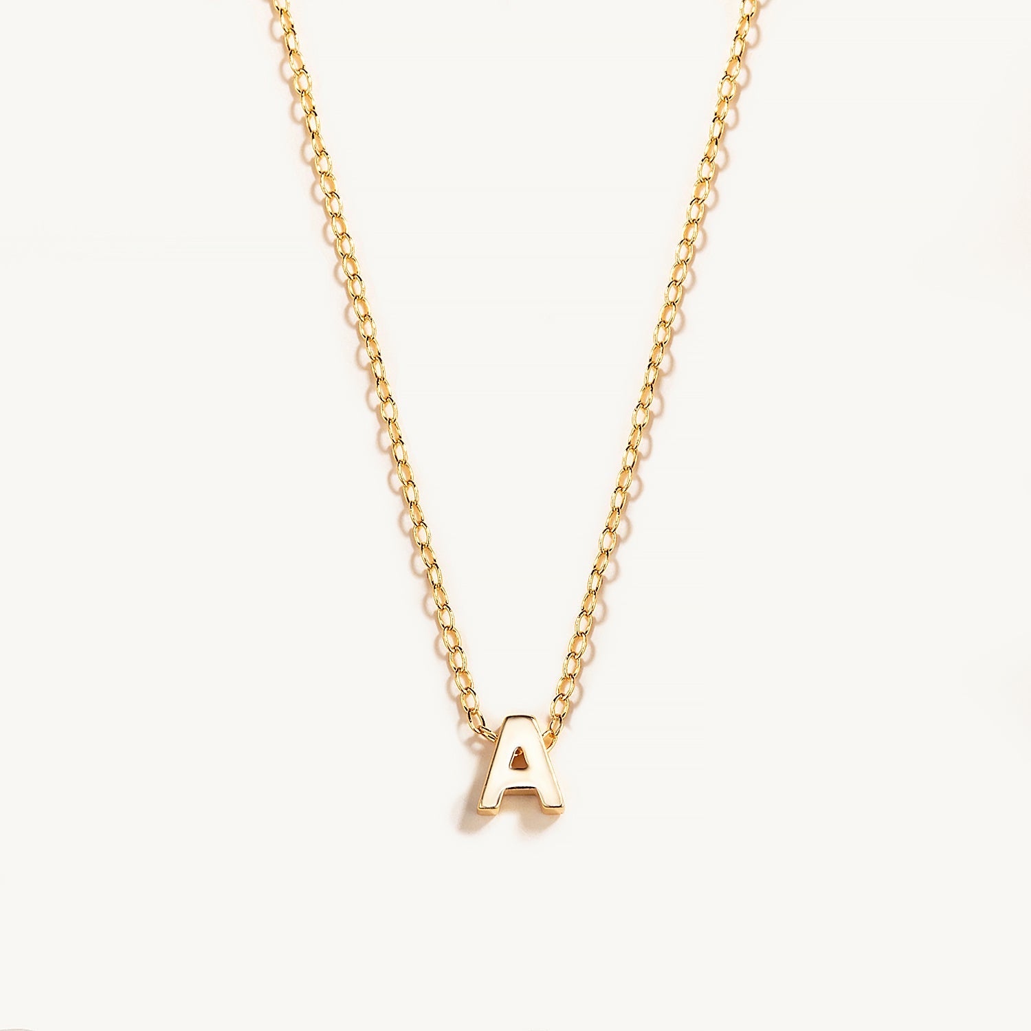 Tiny Initial Necklace | Customizable Stainless Steel Charm on Dainty Chain 5