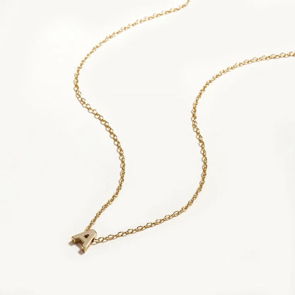 Tiny Initial Necklace | Customizable Stainless Steel Charm on Dainty Chain 6