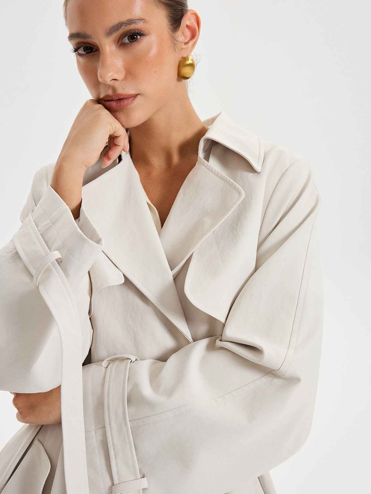 Trench Coat Women | Belted Double-Breasted Design for Timeless Style 0