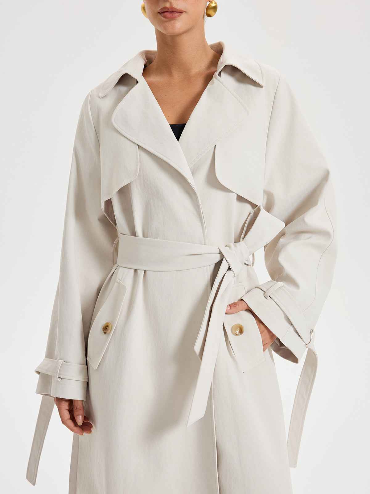 Trench Coat Women | Belted Double-Breasted Design for Timeless Style 2