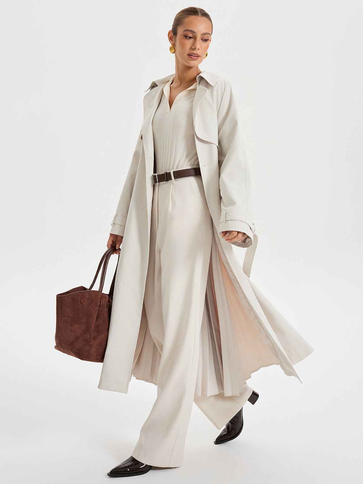 Trench Coat Women | Belted Double-Breasted Design for Timeless Style 3