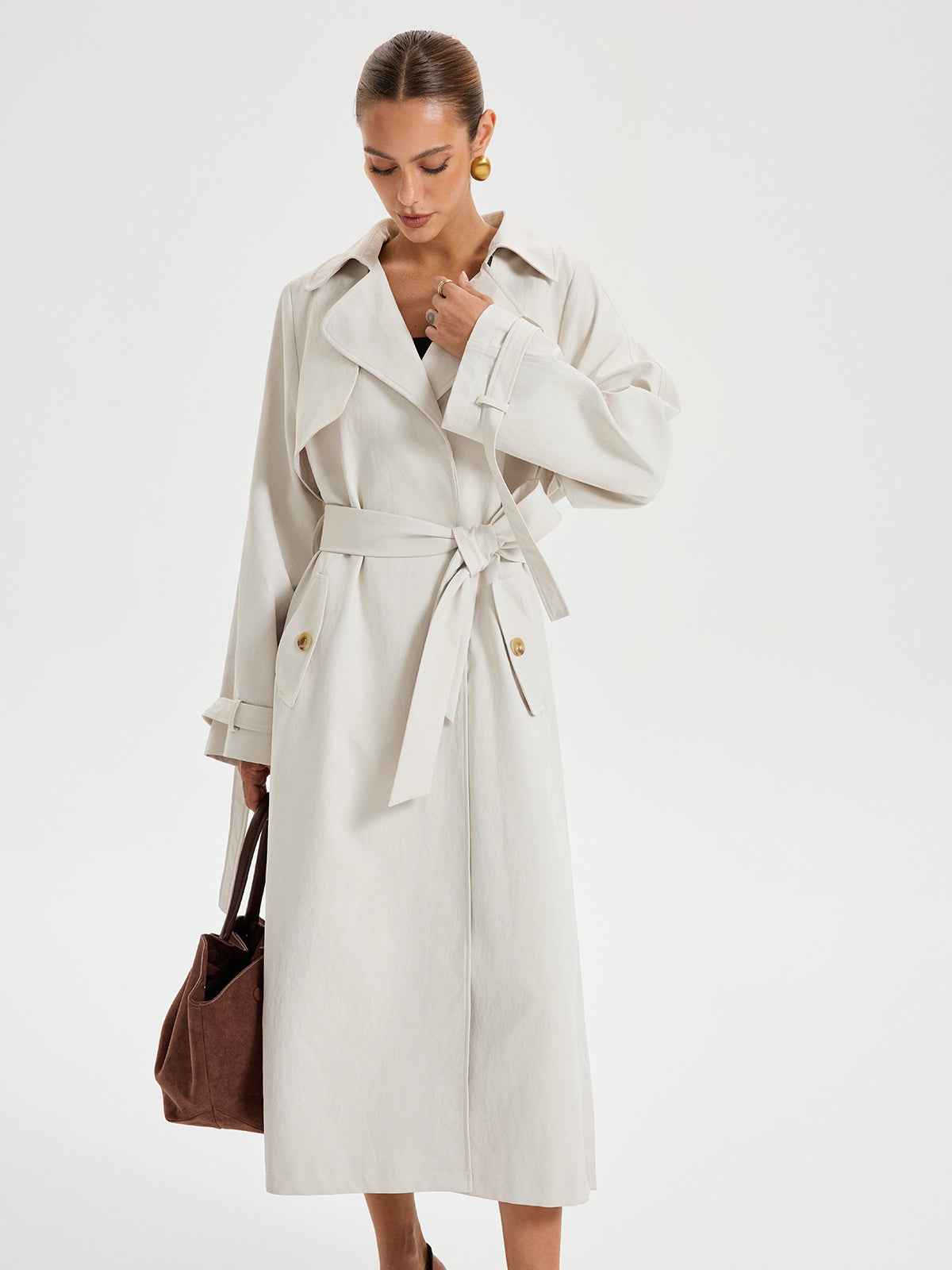 Trench Coat Women | Belted Double-Breasted Design for Timeless Style 4