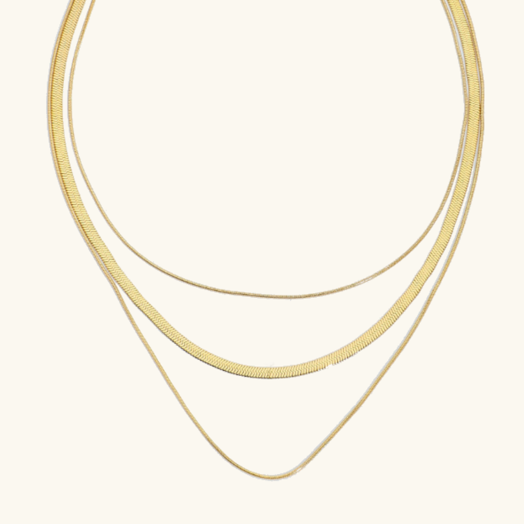 Trio Layered Gold Necklace | Waterproof Hypoallergenic Stainless Steel 0