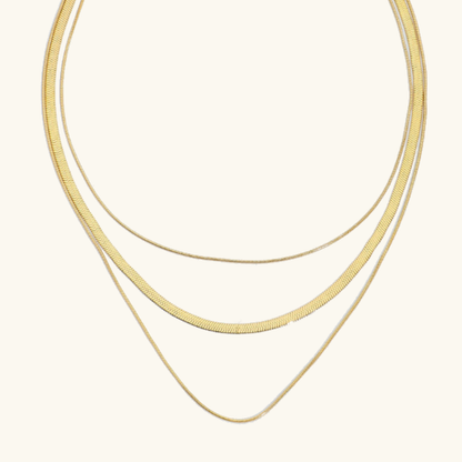 Trio Layered Gold Necklace | Waterproof Hypoallergenic Stainless Steel 0