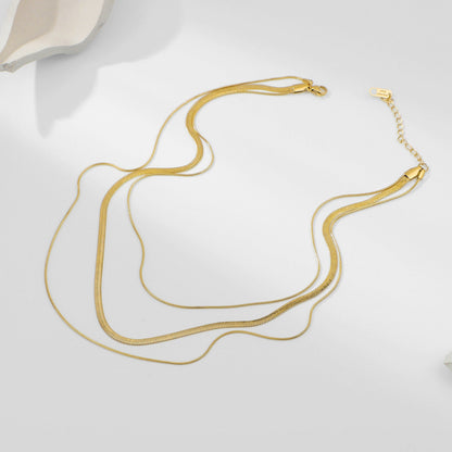 Trio Layered Gold Necklace | Waterproof Hypoallergenic Stainless Steel 2