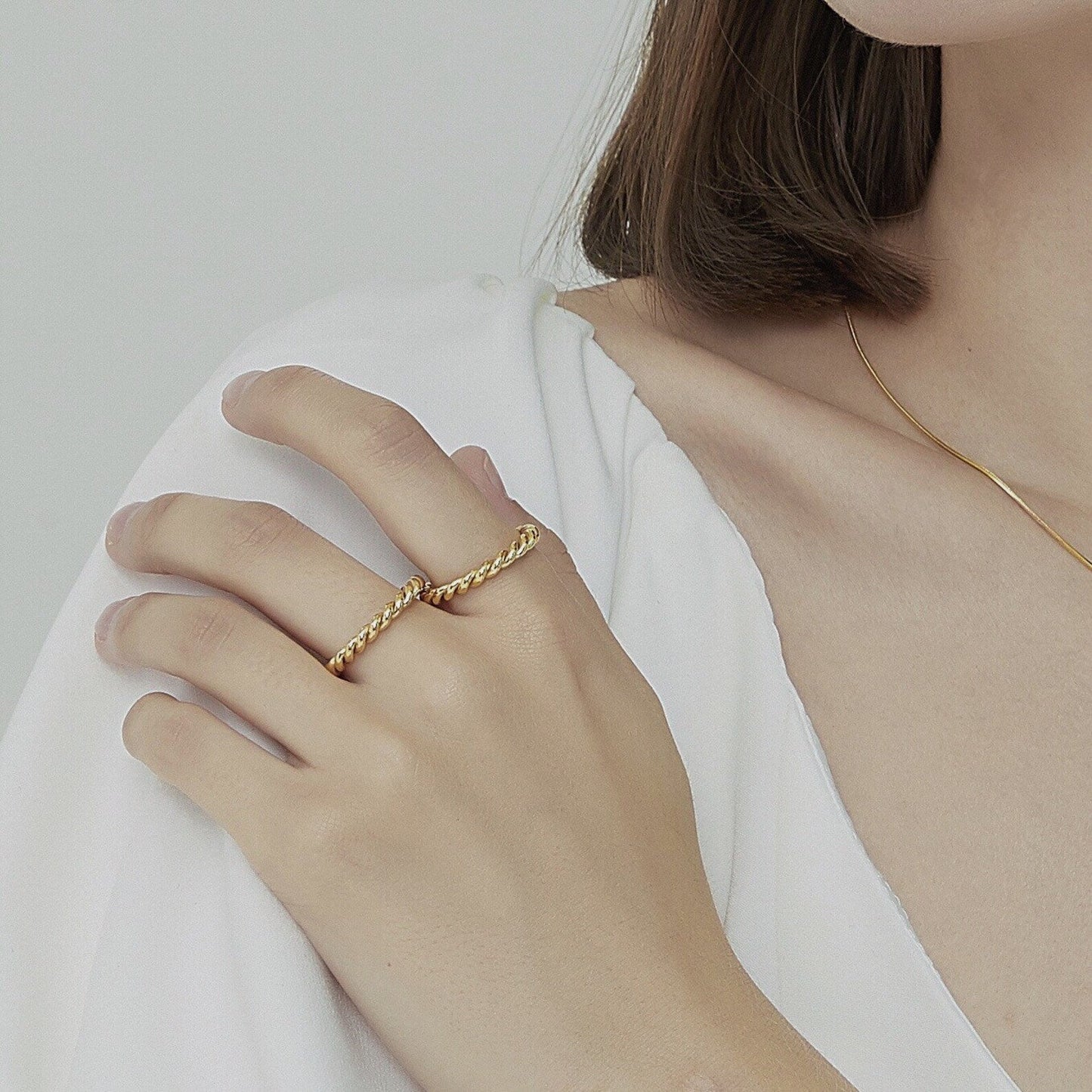 Twist Ring | Intricate Design in Ethically Sourced 18k Gold 3