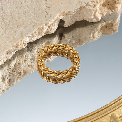 Twist Ring | Intricate Design in Ethically Sourced 18k Gold 4