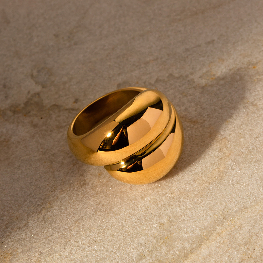 Twisted Band Gold Ring | Ethically Sourced 18k Gold-Plated Design 2