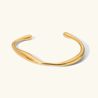 Twisted Gold Bangle | Hypoallergenic Stainless Steel-Plated 18k Gold 0