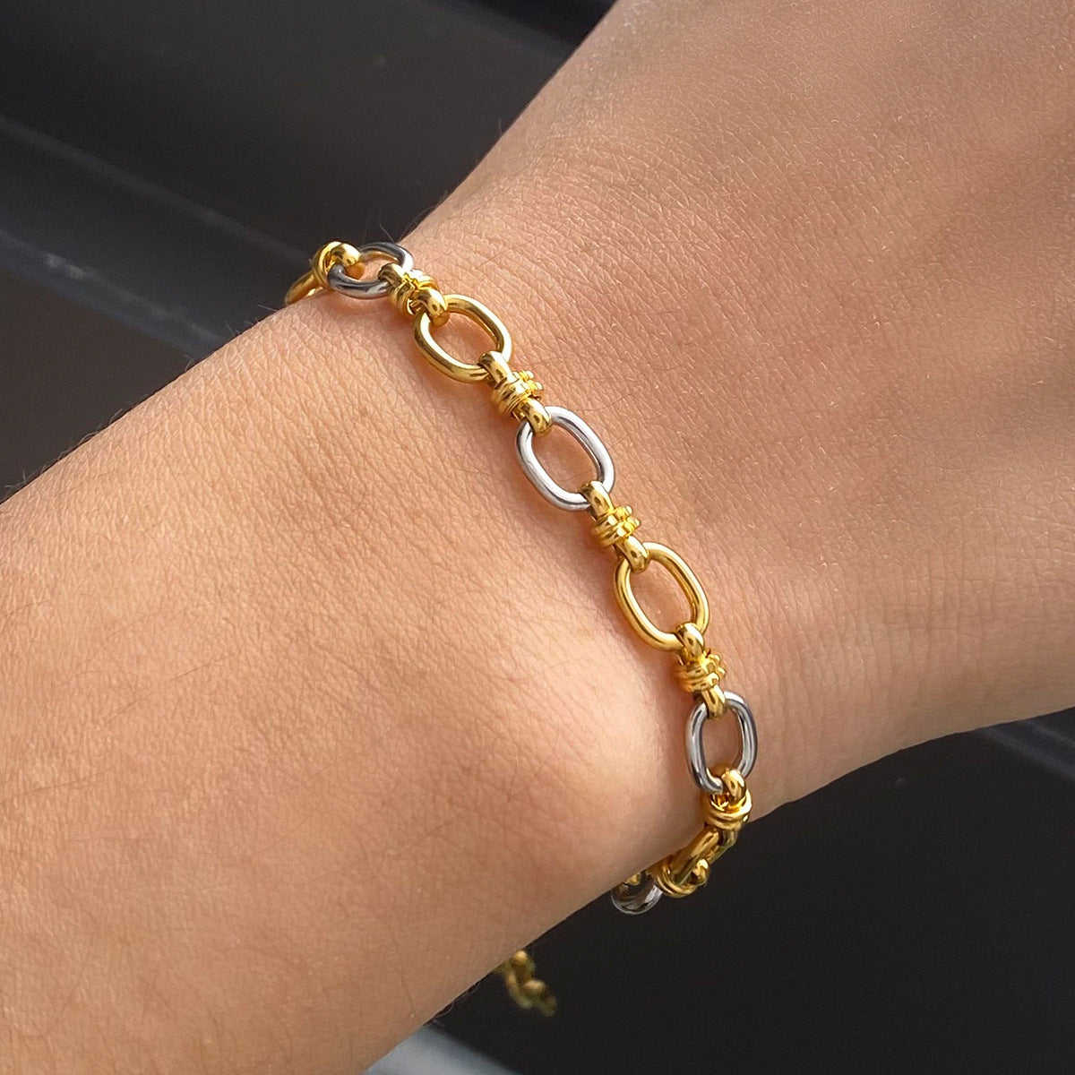 Two-Tone Gold Bracelet | Waterproof and Hypoallergenic Design 1