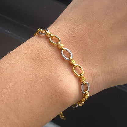 Two-Tone Gold Bracelet | Waterproof and Hypoallergenic Design 1