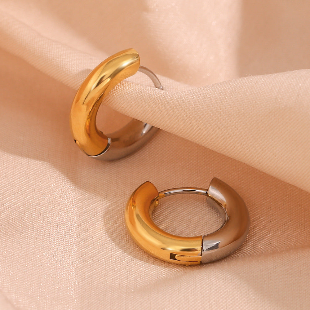 Two-Tone Hoop Earrings | Ethically Sourced Stainless Steel with 18k Gold Finish 4