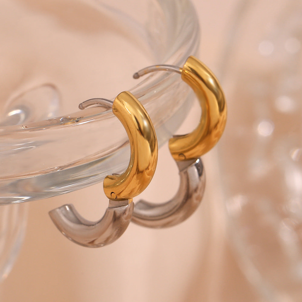 Two-Tone Hoop Earrings | Ethically Sourced Stainless Steel with 18k Gold Finish 5