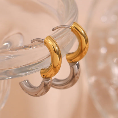 Two-Tone Hoop Earrings | Ethically Sourced Stainless Steel with 18k Gold Finish 5