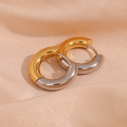 Two-Tone Hoop Earrings | Ethically Sourced Stainless Steel with 18k Gold Finish 6