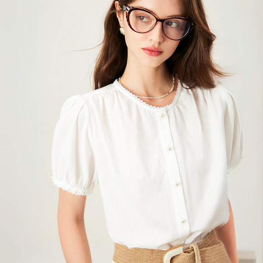 Blusa Chic con Maniche a Sbuffo