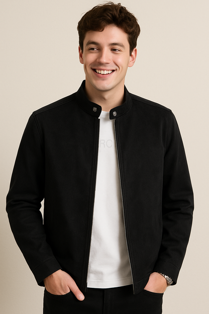 Urban Style Jacket | Soft Fabric with Stand Collar & Zipper Design 1