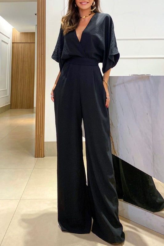 V-Neck Silky Jumpsuit 0