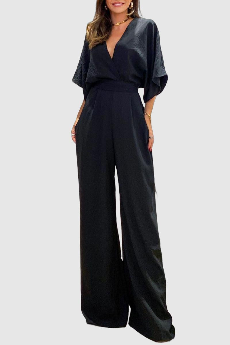 V-Neck Silky Jumpsuit 1
