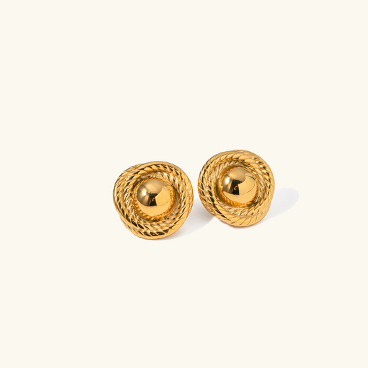 Vintage-Inspired Gold Earrings | 18k Gold Woven Design 0