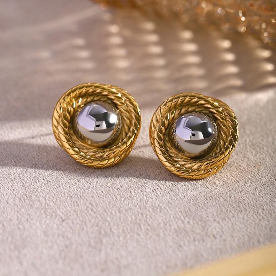 Vintage-Inspired Gold Earrings | 18k Gold Woven Design 6