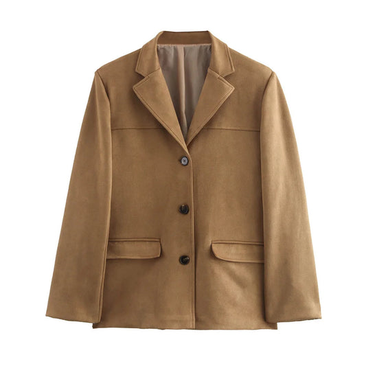 Vintage Brown Suede Leather Jacket | Stylish Demi-Season Outerwear 0