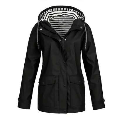 Waterproof Rain Jacket | Stylish Mid-Length Design with Adjustable Hood 0
