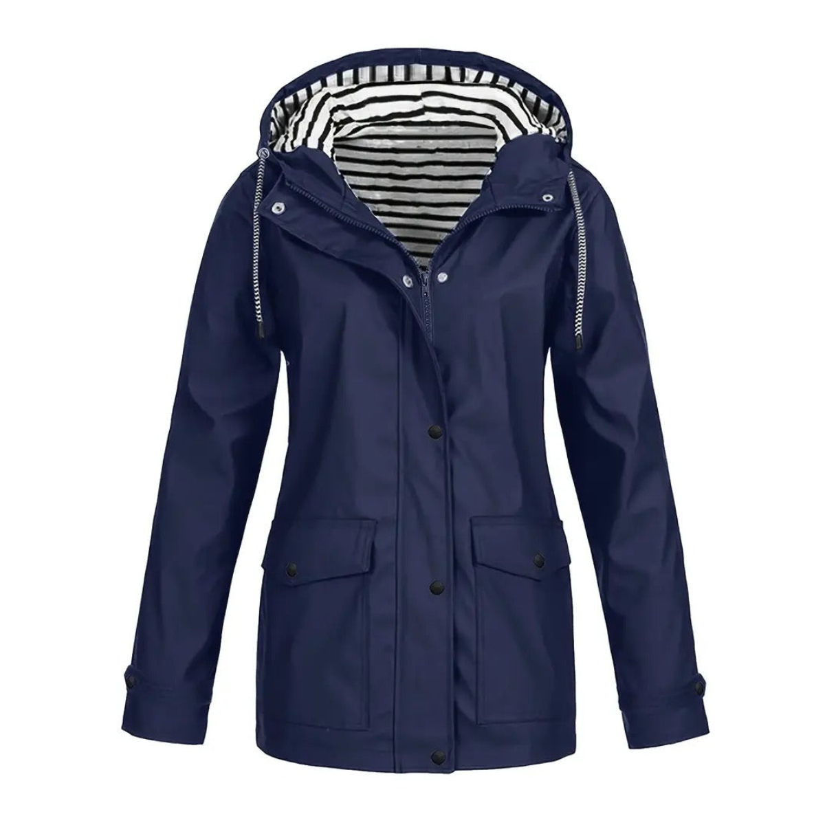 Waterproof Rain Jacket | Stylish Mid-Length Design with Adjustable Hood 1