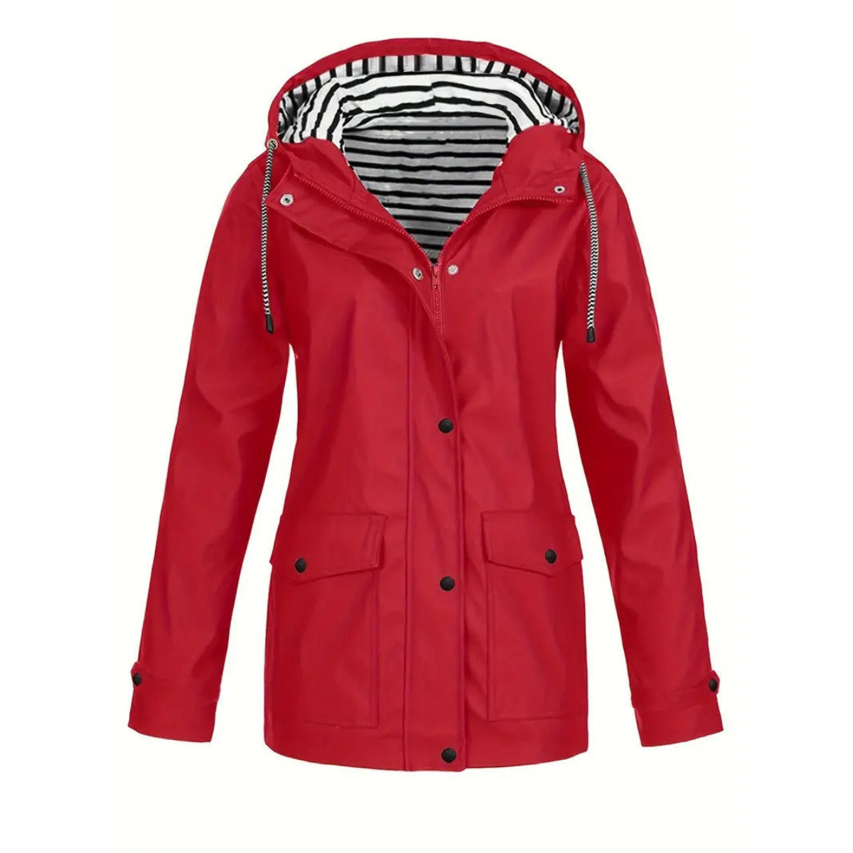 Waterproof Rain Jacket | Stylish Mid-Length Design with Adjustable Hood 2