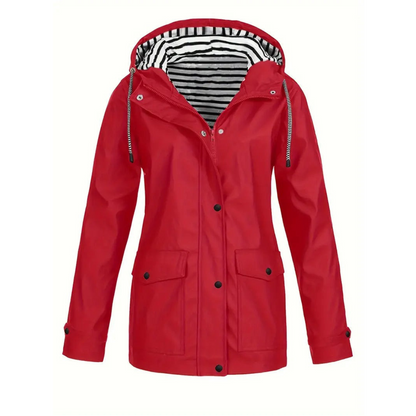 Waterproof Rain Jacket | Stylish Mid-Length Design with Adjustable Hood 2