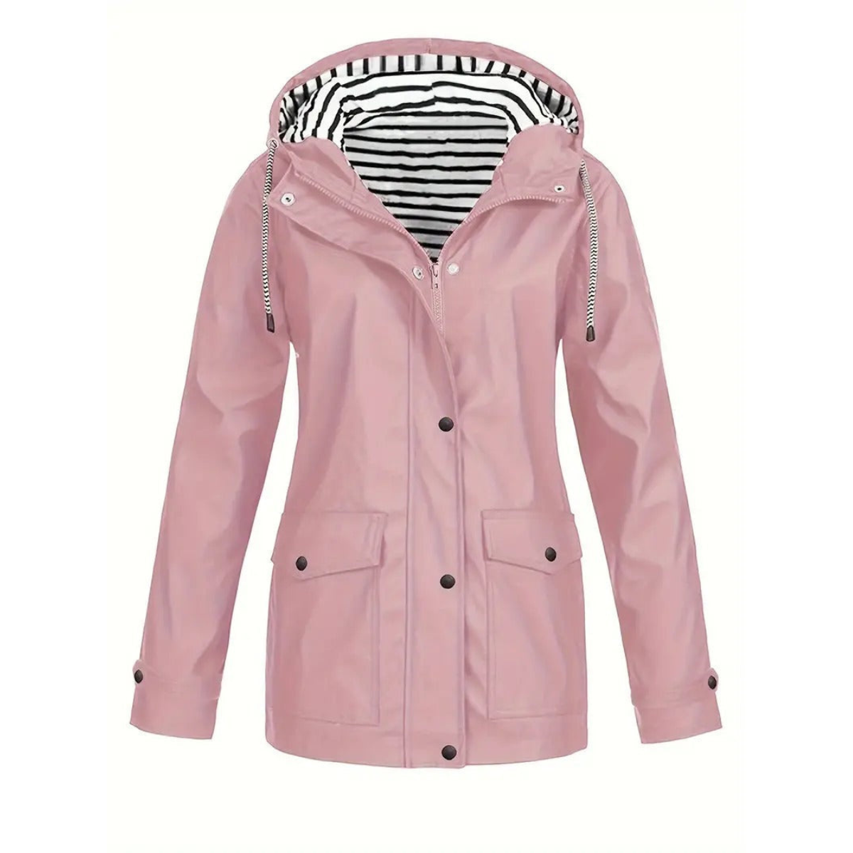 Waterproof Rain Jacket | Stylish Mid-Length Design with Adjustable Hood 4