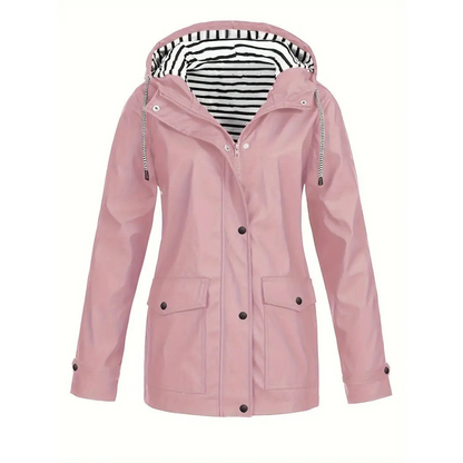 Waterproof Rain Jacket | Stylish Mid-Length Design with Adjustable Hood 4