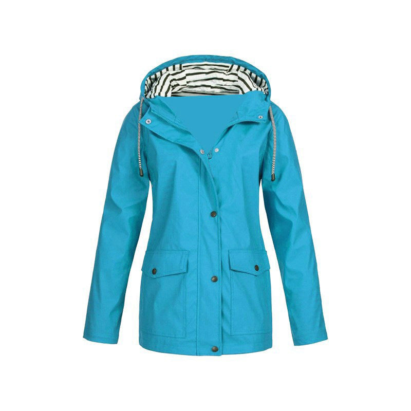 Waterproof Rain Jacket | Stylish Mid-Length Design with Adjustable Hood 6