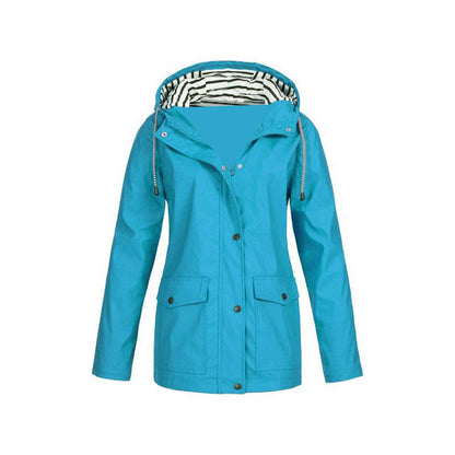 Waterproof Rain Jacket | Stylish Mid-Length Design with Adjustable Hood 6