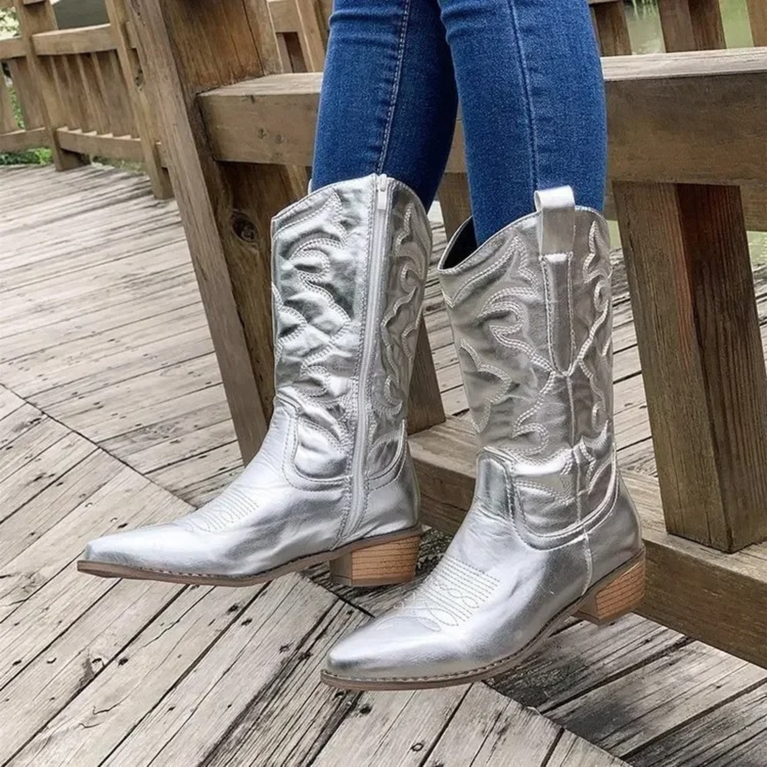 White Cowboy Boots | Premium Leather with Sleek Pointed Toe Design 0