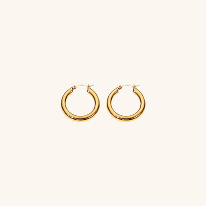 Wide Hoop Earrings | Elegant Stainless Steel-Plated 18k Gold Design 0