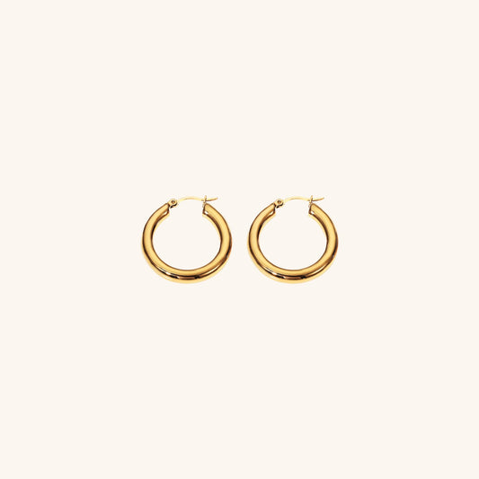 Wide Hoop Earrings | Elegant Stainless Steel-Plated 18k Gold Design 0